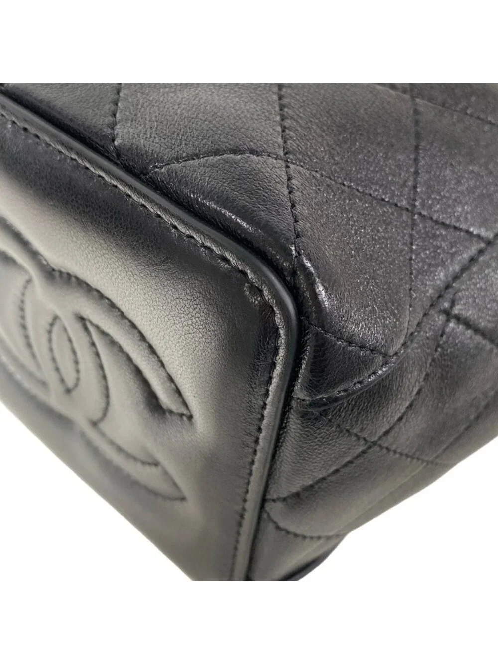 Chanel Shoulder Bag Quilted Black Lambskin